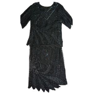 Vintage | Mark & John II by Samir Sur Inc | 1990s Indian Beaded Two-Piece | Sz M